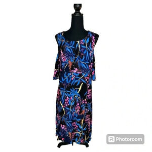 Anthropologie Maeve Elia Floral Cold Shoulder Dress Size 16